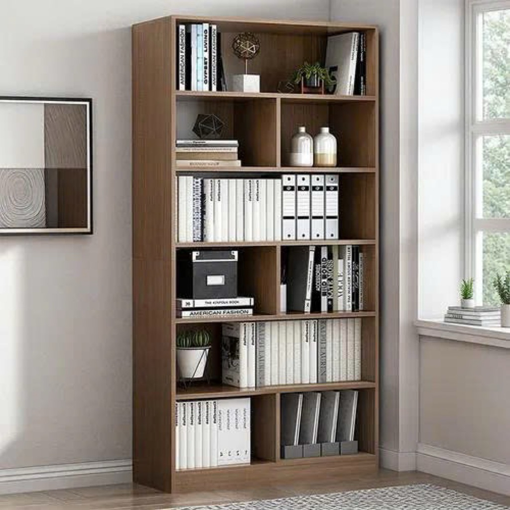 Tủ sách gỗ đa năng,kệ sách gỗ 6 tầng có ngăn vách hậu trang trí nhà phong cách hiện đại gỗ MDF cao cấp 160x80x24