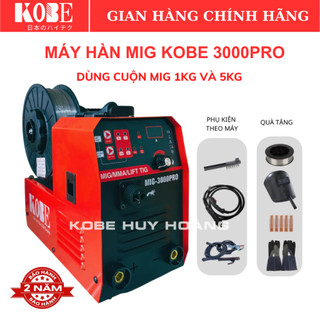  Máy hàn mig Nhật không dùng khí 5 chức năng KOBE 3000 PRO sử dụng cuộn dây hàn mic 1kg và 5kg 