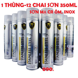  1 thùng 12 chai sơn bạc mạ crom sáng bóng 