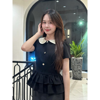 Áo sơ mi kiểu nữ thiết kế form peplum, áo sơ mi nữ tiểu thư , áo sơ mi slay Yuna Shirt by Cobe