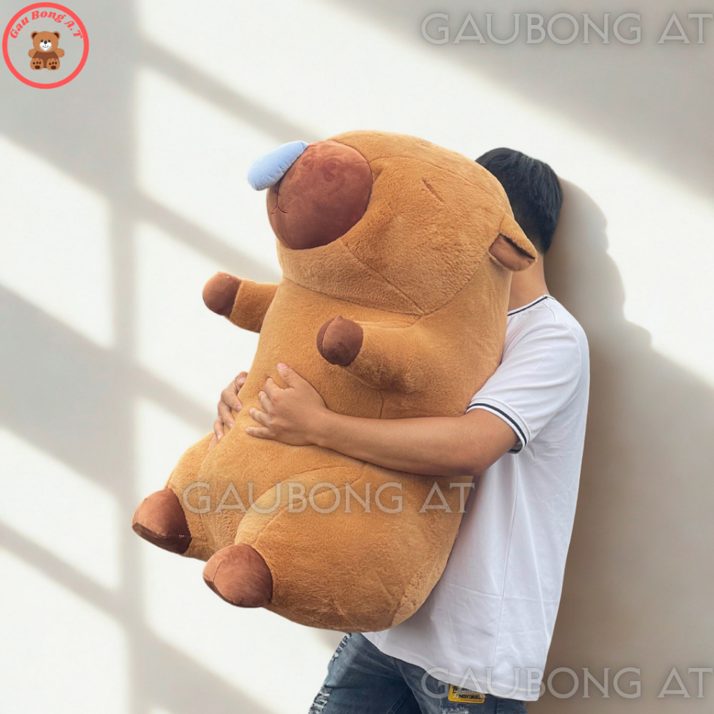 (Rút Chậm) Gấu Bông Capybara Chảy Nước Mũi  Chuột Lang Nước Mềm Mại Kích Thước 30cm 50cm 70cm 90cm