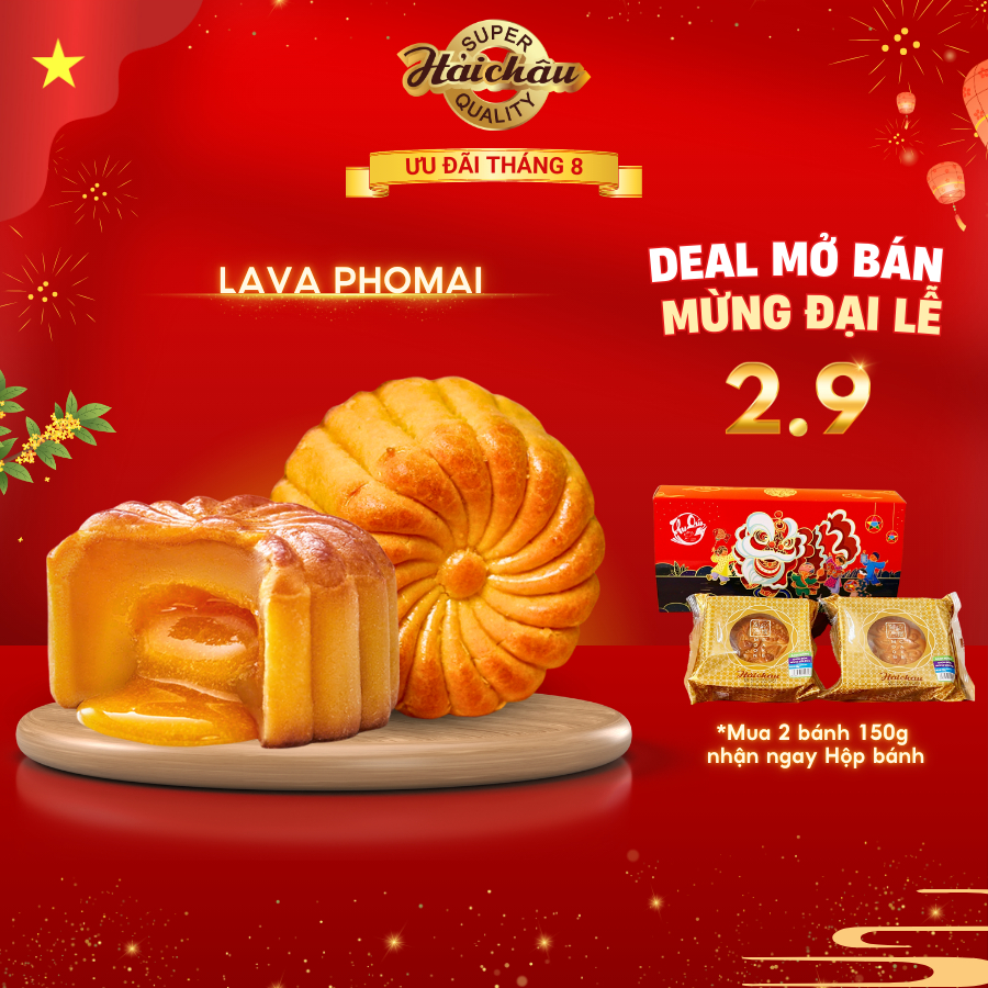 Bánh Trung Thu Lava Phô Mai Hải Châu 60g, Tết Trung Thu 2025
