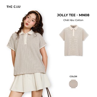 Áo thun polo sọc ngang tay dơi THE C.I.U - Jolly Tee - MN08