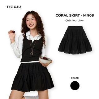 Chân váy ngắn dáng xoè 2 tầng phối ren THE C.I.U - Coral Skirt - MN08