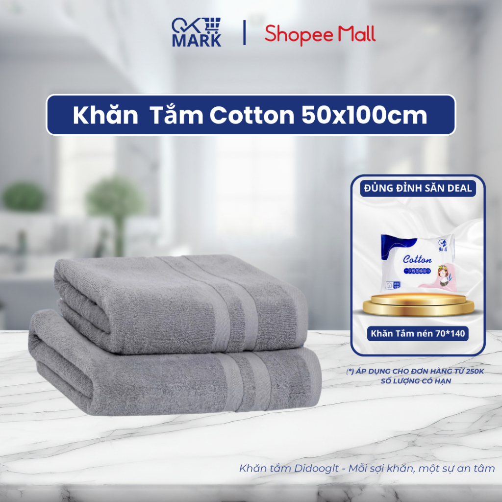 Khăn Tắm DIDOOGLT 50x100cm - Khăn Tắm 100% Cotton, Mềm Mịn Thấm Hút, Không Ra Màu, Dùng Cho Gia Đình | BigBuy360 - bigbuy360.vn