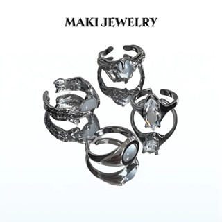 Nhẫn Titan Mở Rộng Đính Đá Trắng Sang Trọng – Nhẫn Unisex Phong Cách Y2K Cá Tính, Phụ Kiện Trang Sức GenZ Hot Trend