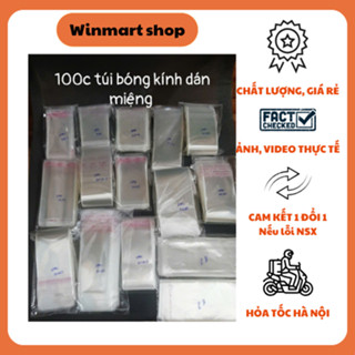100 chiếc túi bóng kính opp dán miệng chọn size winmart