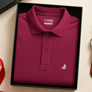  Áo Polo nam BASOR cao cấp cổ bẻ màu đỏ  Tặng Hộp Gói Quà Xịn  Sang trọng Thoáng mát - SIXMEN 