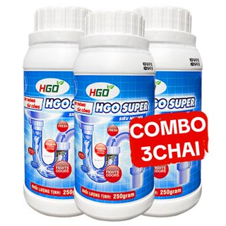 [COMBO 3] Bột Thông Cống Cực Mạnh HGO SUPER, Thông Tắc Bồn Cầu, Bồn Rửa Bát, Đường Ống 250gram