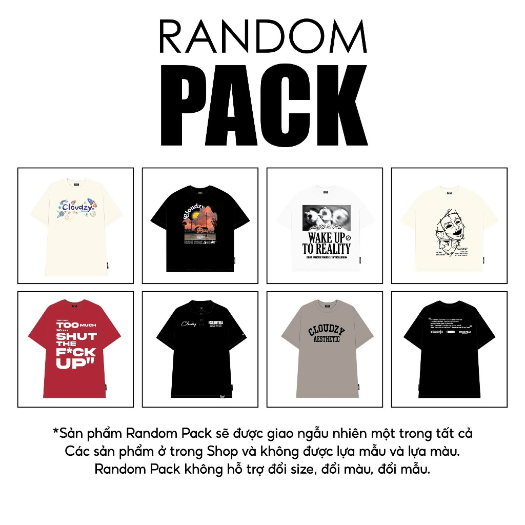  Túi mù áo ngẫu nhiên áo thun hoodie nam nữ random pack bí ẩn  được chọn size  