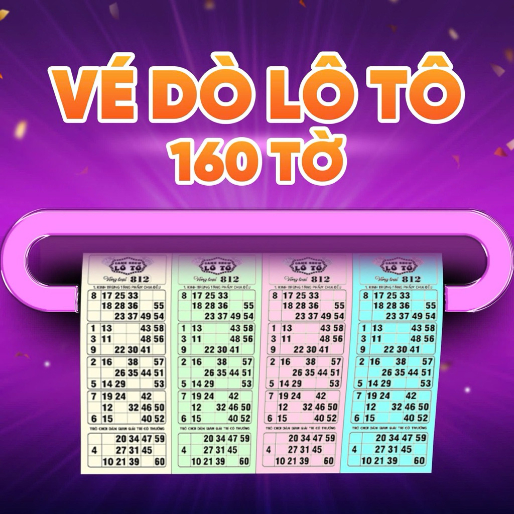 Vé Dò Lô Tô (Loto) Loại 60 Số - 160 tờ vé - In Vé Mekong