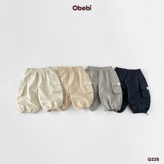 Quần Gió Túi Hộp Obebi Dáng Rộng Thời Trang Hàn Cho Bé Trai Bé Gái từ 8kg - 23kg Q225