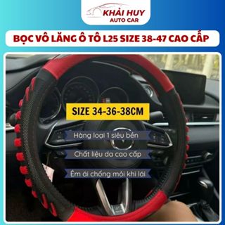  Bọc Vô Lăng Ô Tô L25 SIZE 38-47CM Dáng Thể Thao Vân Nổi 3D Cao Cấp Chống Trơn Trượt Không Bám Mồ Hôi Tay 