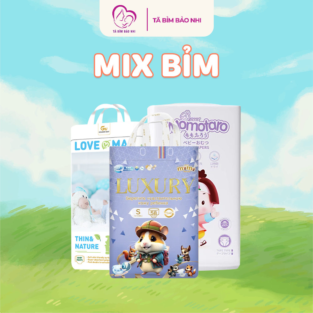 Tã Bỉm Love Max, Bỉm Momotaro, Bỉm Momo Luxury Chính Hãng, Bỉm Quần/Dán Cho Bé Full Size