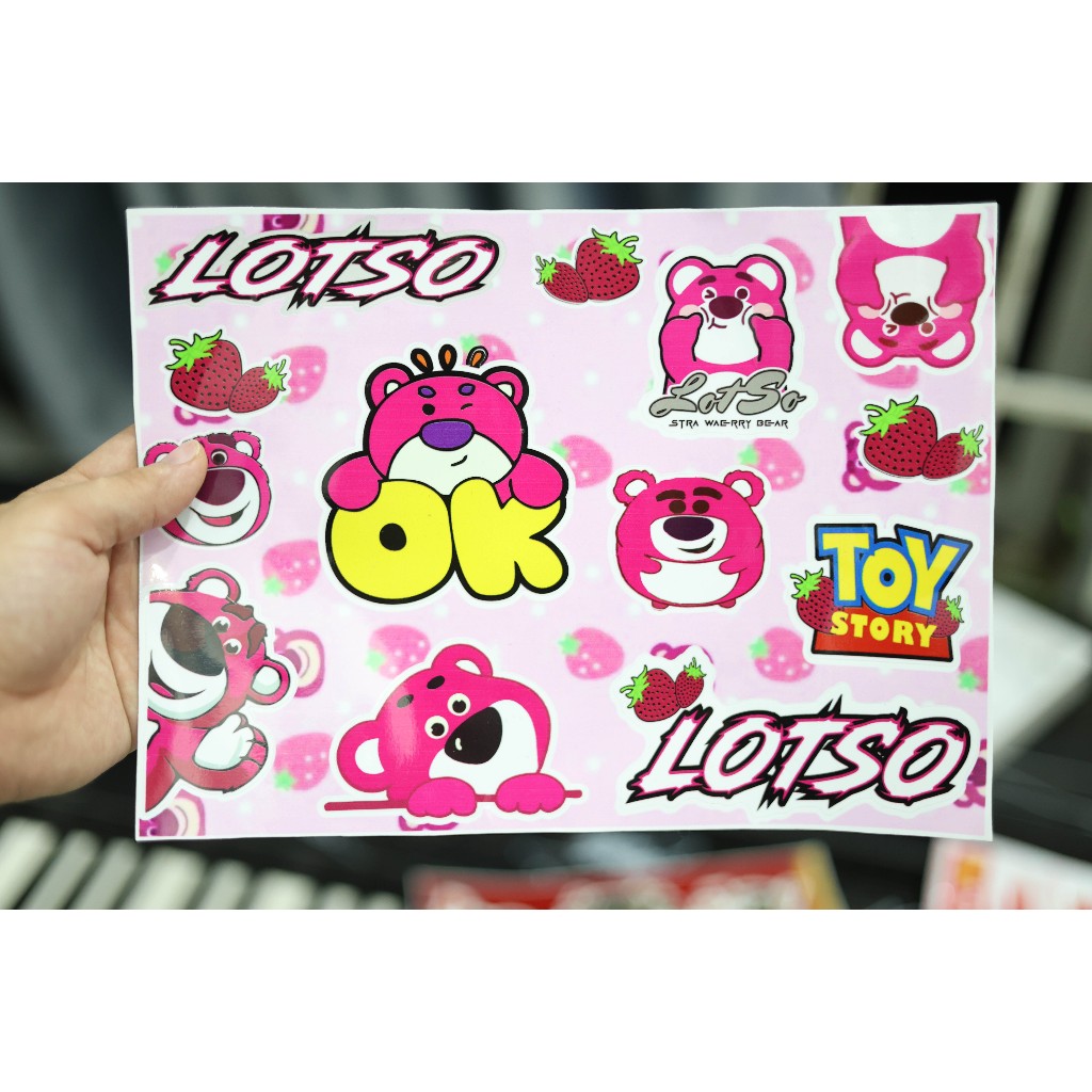 Tem Sticker dán Gấu Dâu MS03