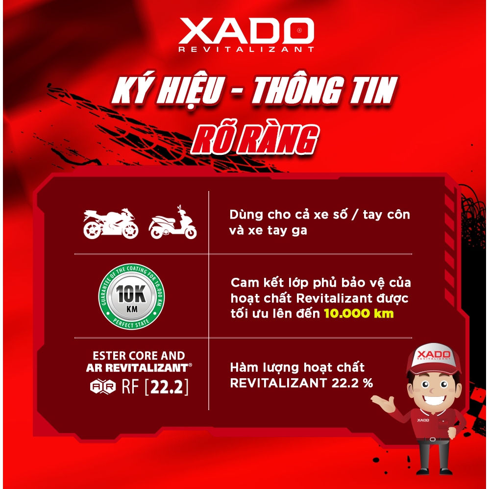 Dầu Nhớt Xe Moto Xado Racing 22.2 Upgrade Version 2025 10w40 1L | BigBuy360 - bigbuy360.vn