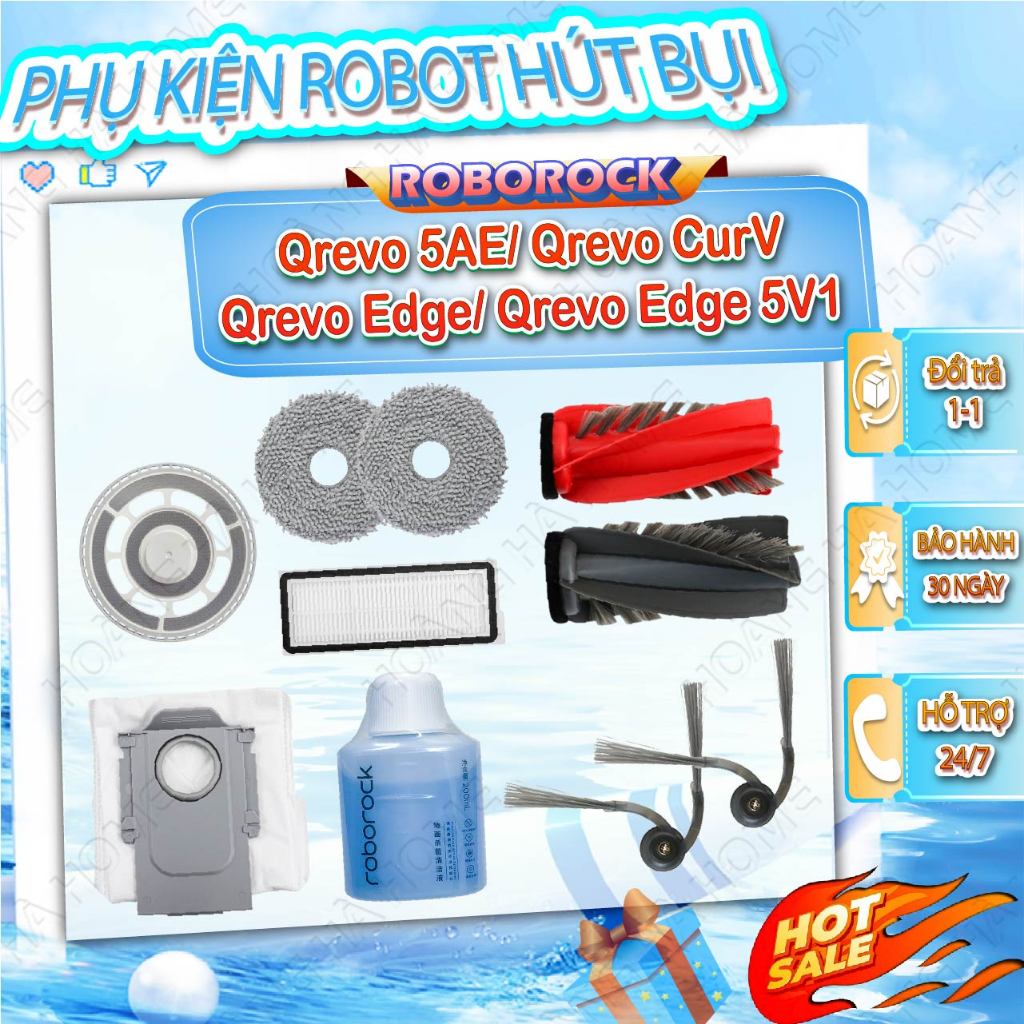 Phụ kiện robot hút bụi lau nhà Roborock Qrevo 5AE/ Qrevo CurV/ Qrevo Edge/ Qrevo Edge 5V1 - Túi rác,