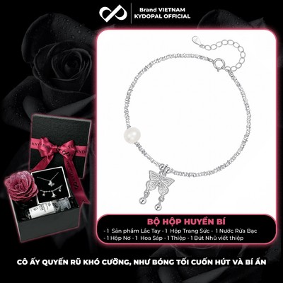 [HCM Hỏa Tốc] Lắc tay bạc nữ KYDOPAL hạt bạc vỡ treo charm hồ điệp trai ngọc nước ngọt trang sức bạc - PAL9C8L11