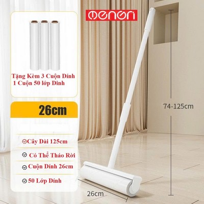 Cây Lăn Bụi OENON Lõi Lăn 26cm Cán Dài 125cm - Lăn Bụi Ga Giường, Quần Áo, Đệm Sofa
