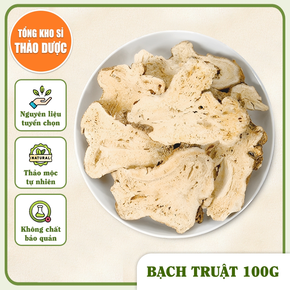 Bạch truật thái lát 100g, khô, thơm, sạch - Tổng Kho Sỉ Thảo Dược