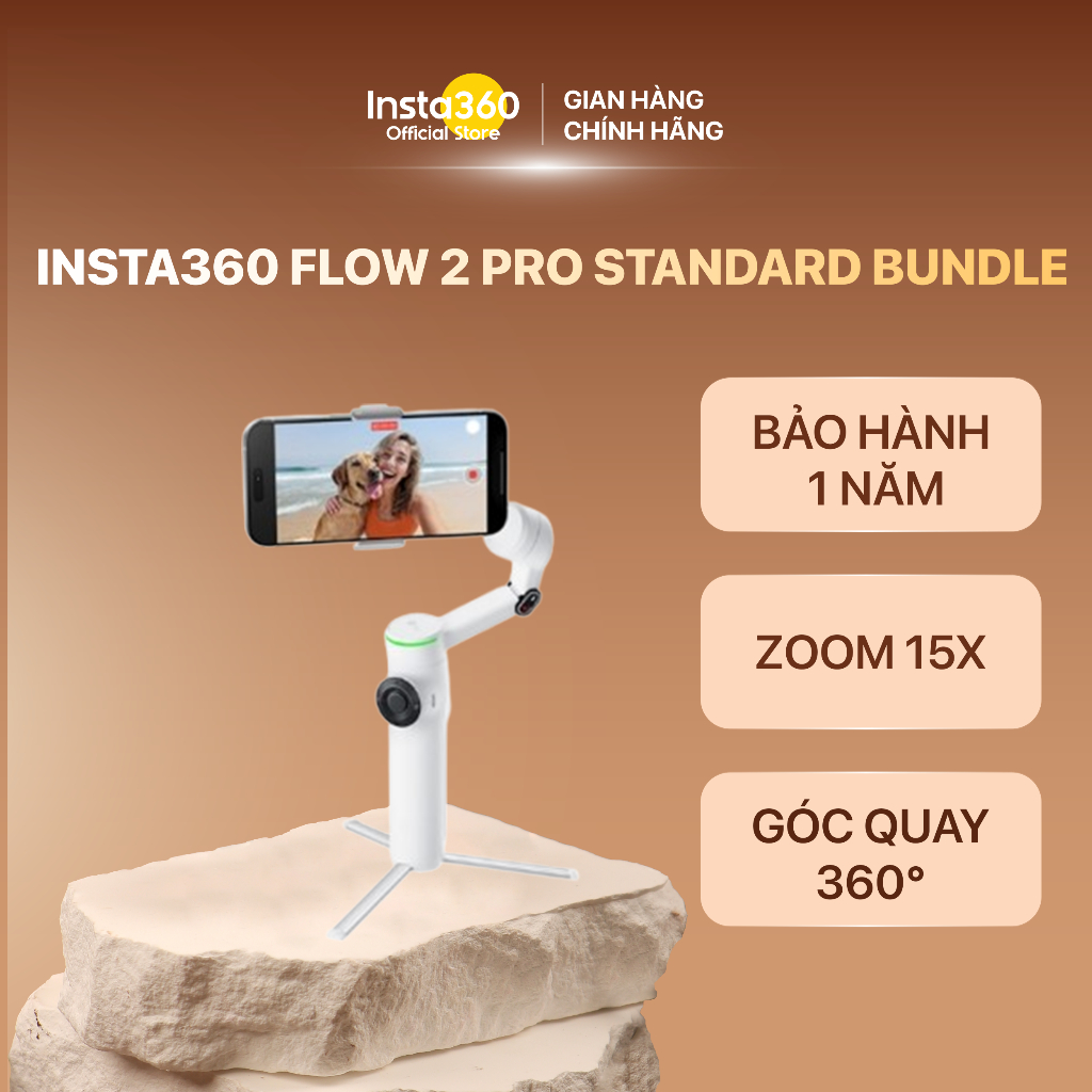 Gimbal Chống Rung Điện Thoại Insta360 Flow 2 Pro Standard Bundle Chính Hãng BH 12 Tháng