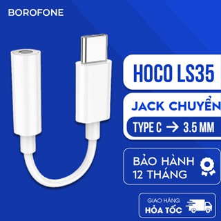 Cổng chuyển đổi Hoco LS35 từ Type-C to 3.5mm, hỗ trợ nghe nhạc, mic nghe gọi, tương thích nhiều dòng máy