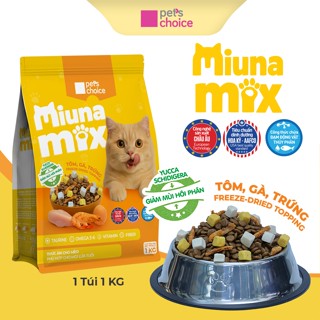  Hạt thức ăn cho mèo MIUNA mix 31% Protein với tôm gà  lòng đỏ trứng cho mèo ở mọi lứa tuổi 
