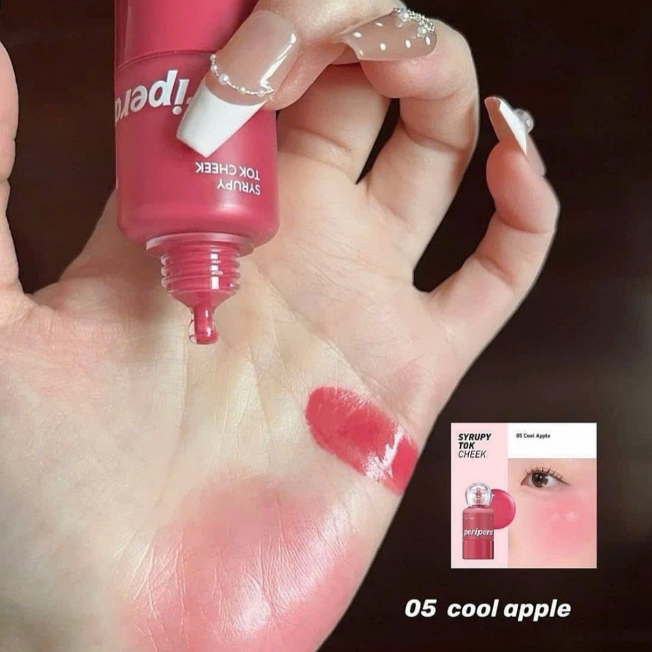 Má Hồng Kem Peripera Syrupy Tok Cheek Căng Bóng Màu 05 Cool Apple
