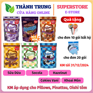 Combo 6 gói lớn 80g Snack nhân kem Pillows Oishi, nhân kem, vỏ bánh giòn tan ngọt ngào