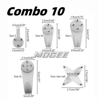 10PCS Đinh 3 Chân 4 Chân Chuyên Đóng Tường Treo Ảnh Đồ Tiện Lợi Không Cần Khoan Vít Beecook MOGEE