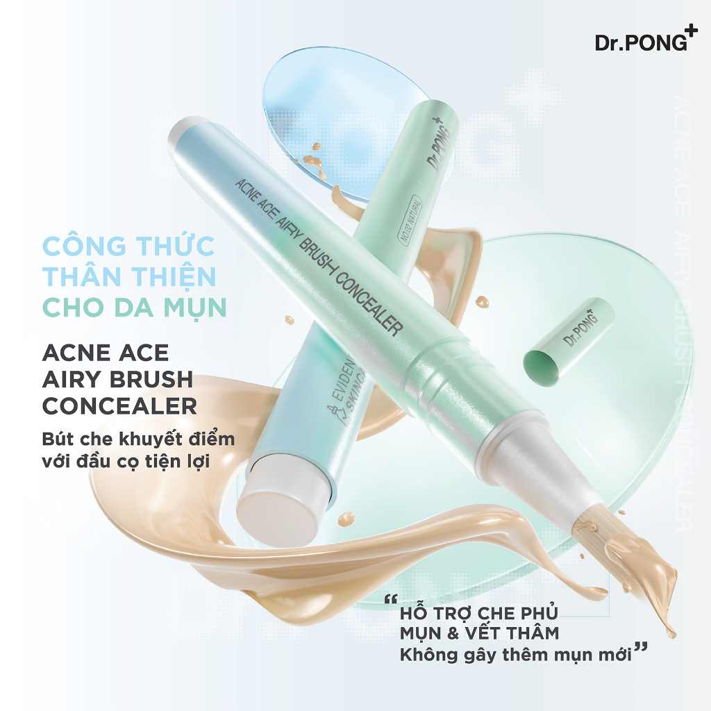 Kem che khuyết điểm dạng cọ Dr.PONG Acne Ace Airy Brush Concealer 2.4g | BigBuy360 - bigbuy360.vn