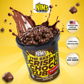   HỘP LỚN 250G  Sô cô la Sữa Nims giòn tan chảy hạt viên tròn Coco Ball Malaysia 