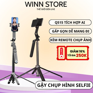  Gậy chụp ảnh Selfie 4 chân P180-Q515 có điều khiển từ xa tích hợp AI gấp gọn mang đi du lịch chụp ảnh quay video 