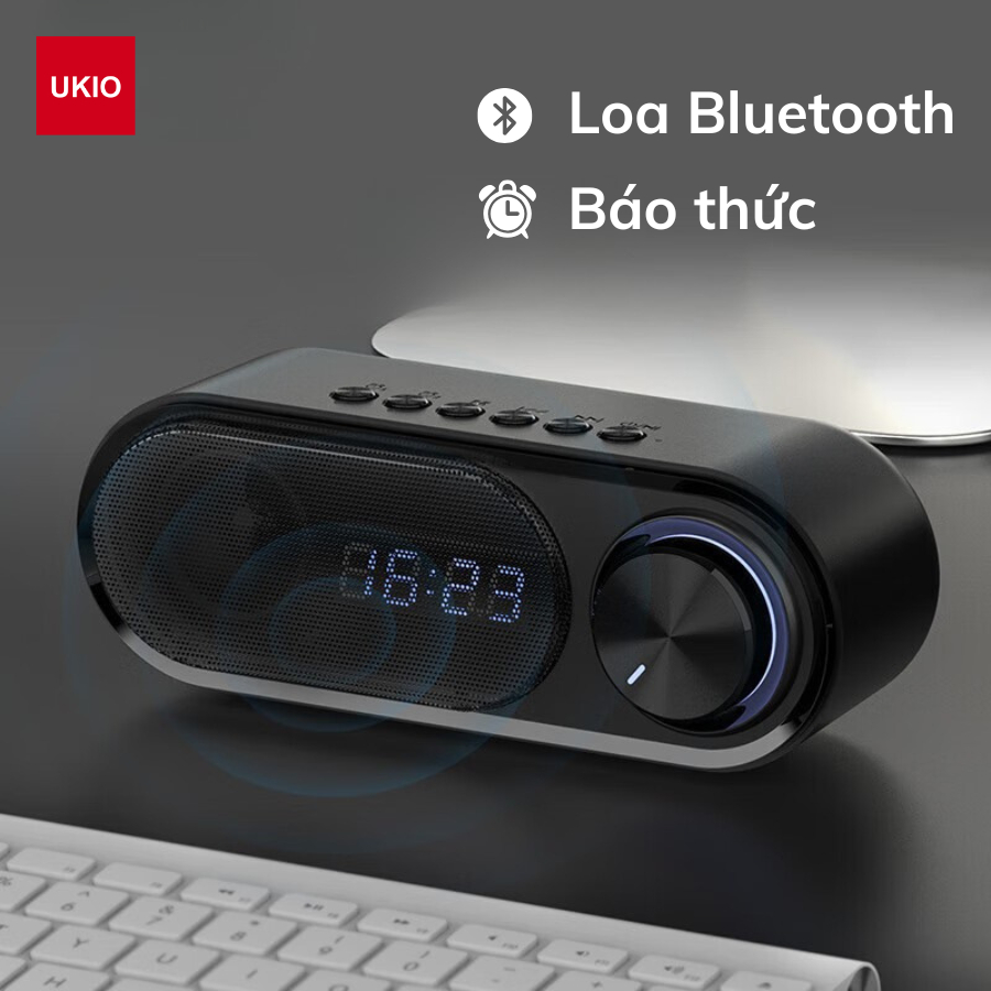 Loa bluetooth đồng hồ không dây cao cấp UKIO công suất 5W, bass mạnh âm thanh sống động, sạc type C