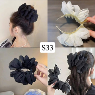 Kẹp càng cua ,kẹp búi củ tỏi 3 răng trơn voan dáng phồng (s33)