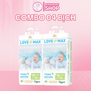   COMBO 5 BỊCH  Tã Dán Bỉm Quần Love Max Organic 100 Miếng Thấm Hút 1000ml Đủ Size Cho Bé 
