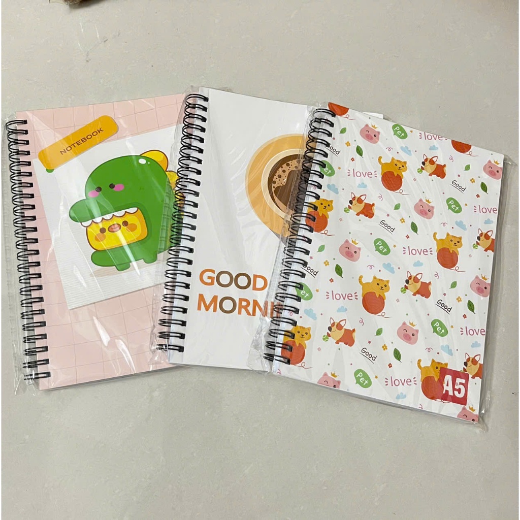 Sổ lò xo A5 dày 210trang, sổ lò xo nano A5 đl 70gsm bìa cứng đẹp