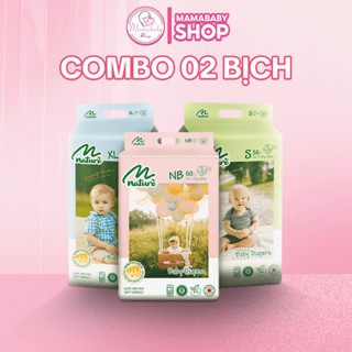 [Combo 2 Bịch] Tã Bỉm MOMO NATURE Chính Hãng, Bỉm Dán/Quần Mẫu Mới 2 Vùng Thấm Cho Bé Full Size