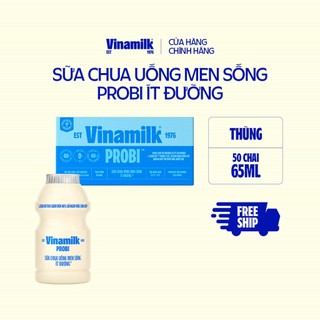   LS- CHỈ GIAO HCM+HN  Combo 2 Thùng Sữa chua uống Probi Ít Đường chai x 65ml - 50 chai Thùng Yogurt 