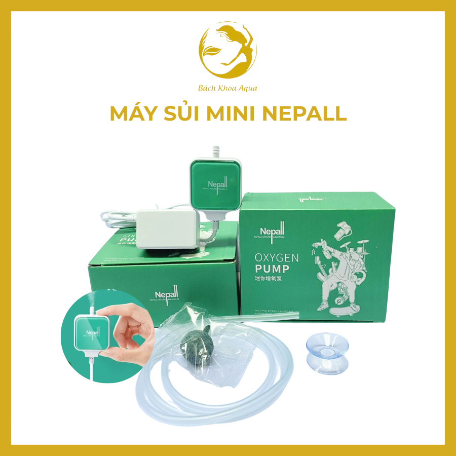 Máy sủi mini Nepall siêu êm cho bể cá - Full set đồ (tặng quả sủi, dây sủi)