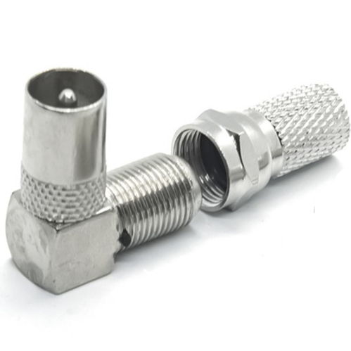 Jack cắm Anten - Jack F5 sang RF Anten TIVI - Jack RF sang F5 Anten Kèm Ôc  (Loại Vuông Góc)