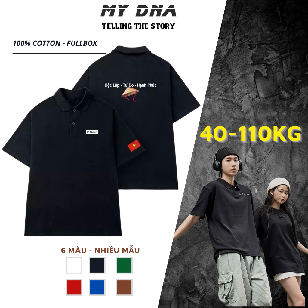 Áo polo có bigsize 100kg local brand cặp đôi nam nữ tay lỡ form rộng unisex basic cao cấp fullbox rẻ đẹp 2025 MY DNA