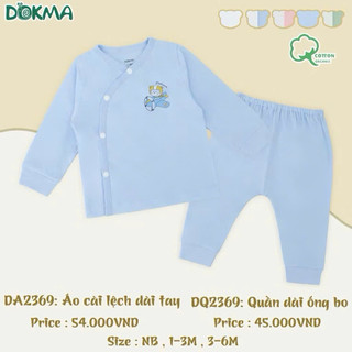 Bộ sơ sinh cài lệch Dokma DB2369 chất cotton mềm mại