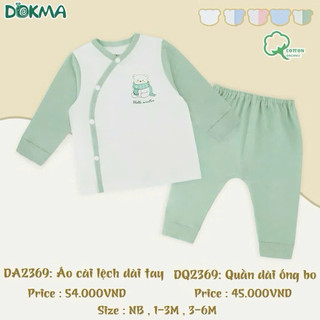 Bộ sơ sinh cài lệch Dokma DB2369 chất cotton mềm mại