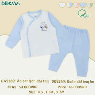 Bộ sơ sinh cài lệch Dokma DB2369 chất cotton mềm mại