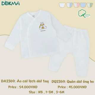 Bộ sơ sinh cài lệch Dokma DB2369 chất cotton mềm mại