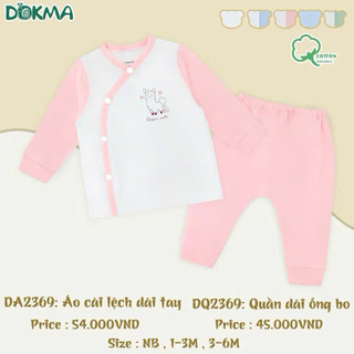 Bộ sơ sinh cài lệch Dokma DB2369 chất cotton mềm mại