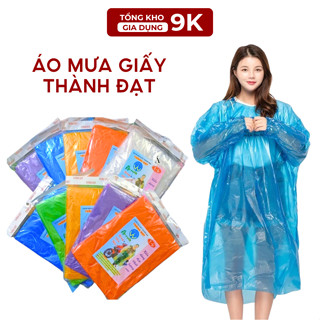  Áo mưa nilon Thành Đạt áo mưa giấy đi mưa dai dày dặn áo mưa nilon áo mưa mặc 1 lần 