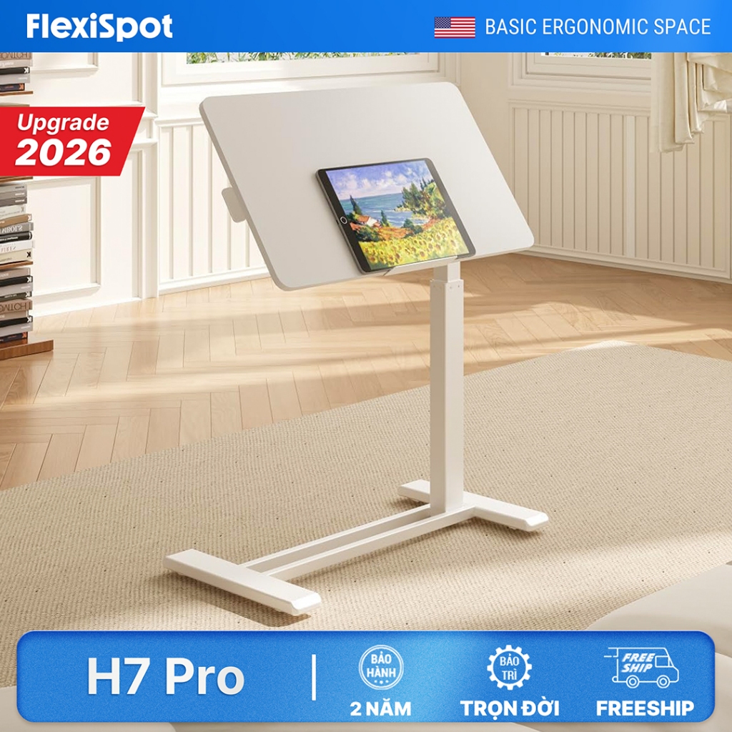 [Nâng cấp 2026] Bàn Làm Việc Di Động Điều Chỉnh Độ Cao DERGO Flexispot H7/H7 Pro