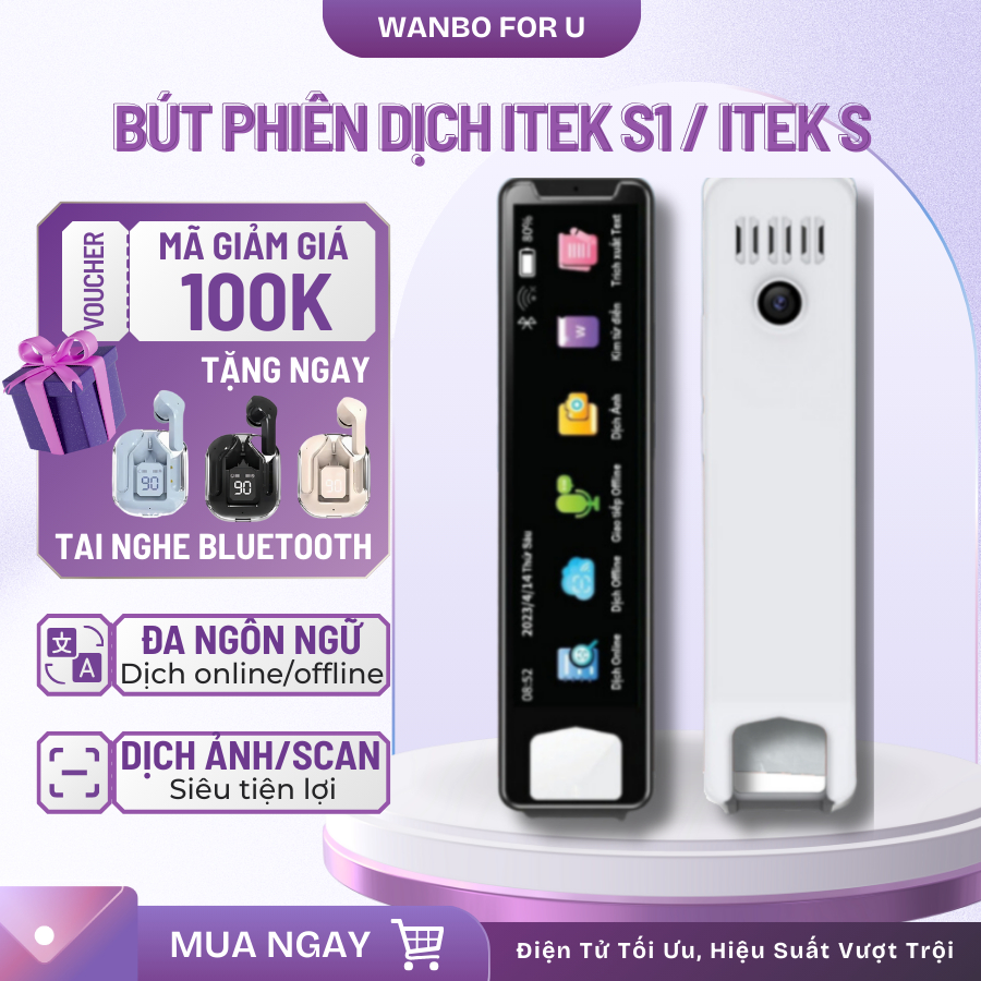 Bút Phiên Dịch ITEK S1 / ITEK S Đa Năng, Dịch 135 Loại Ngôn Ngữ, Sử Dụng Được Offline, Scan Dịch Văn Bản, Dịch Giọng Nói